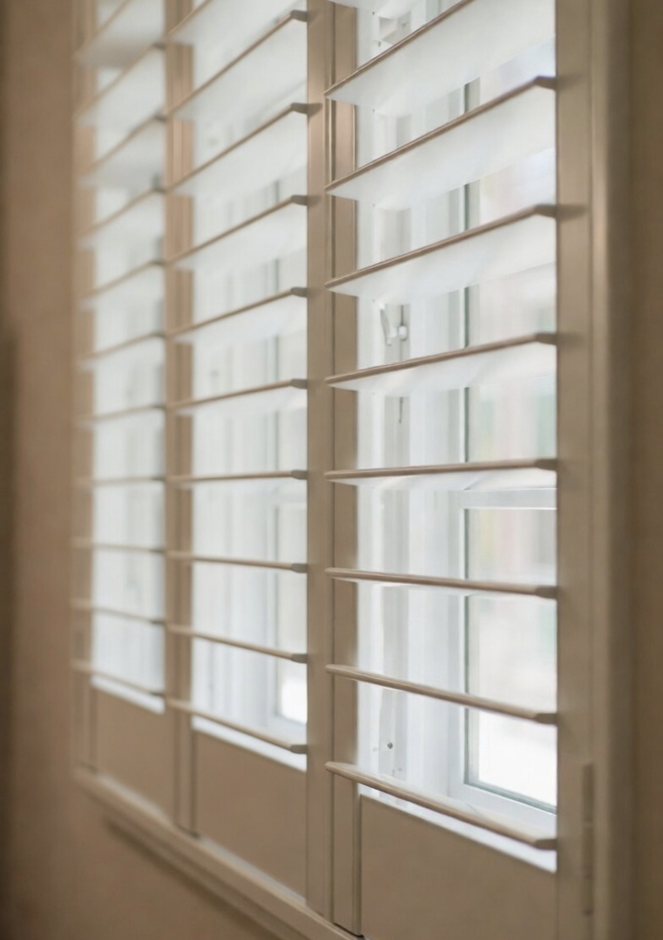Custom white plantation shutters installed in Melbourne home — We Inspire Blinds